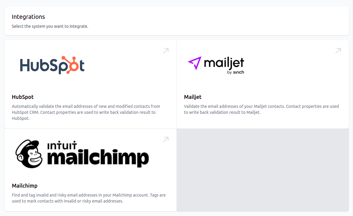 Select Mailchimp to connect your account