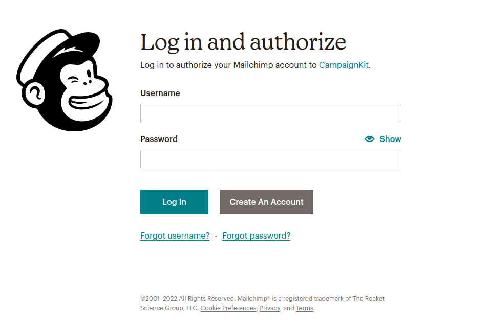 Login to your Mailchimp Account